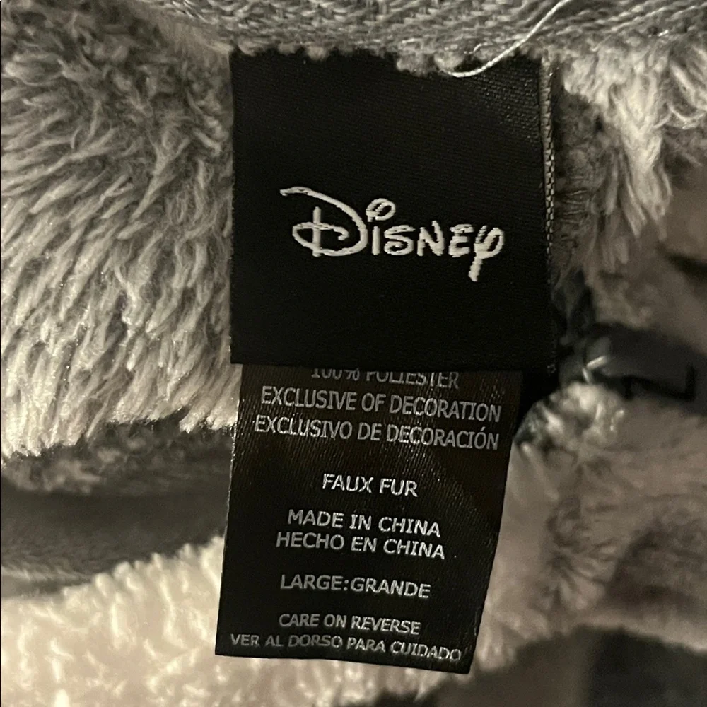 Disney Mickey & Minnie One Piece Fleece Hooded Zip Front Pajamas Size Large - Picture 10 of 11